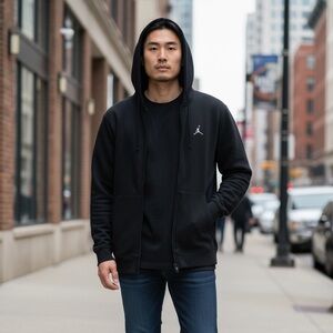 Jordan Men's Black Zip-Up Hoodie NWT